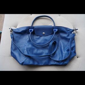 Longchamp Med Le Pliage Cuir Leather Top Handle